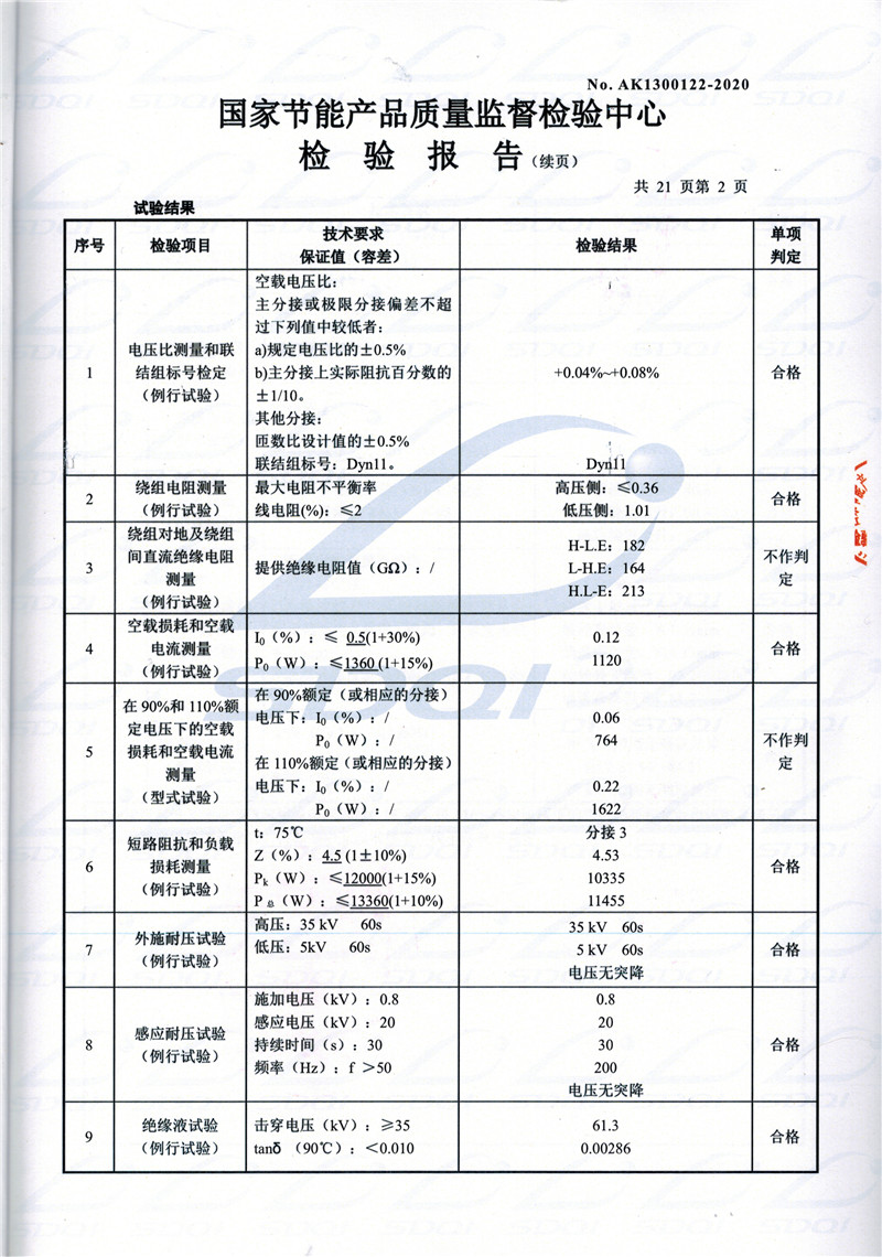 高低压试验报告-S11-1250光泽光泽光泽油浸式变压器-2.jpg